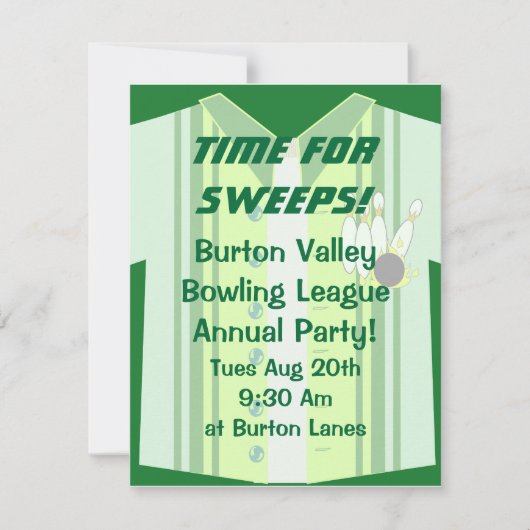 Bowling Shirt Party Kaart (Voorkant)