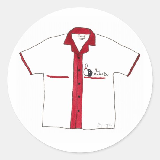Bowling Shirt Sticker (Voorkant)