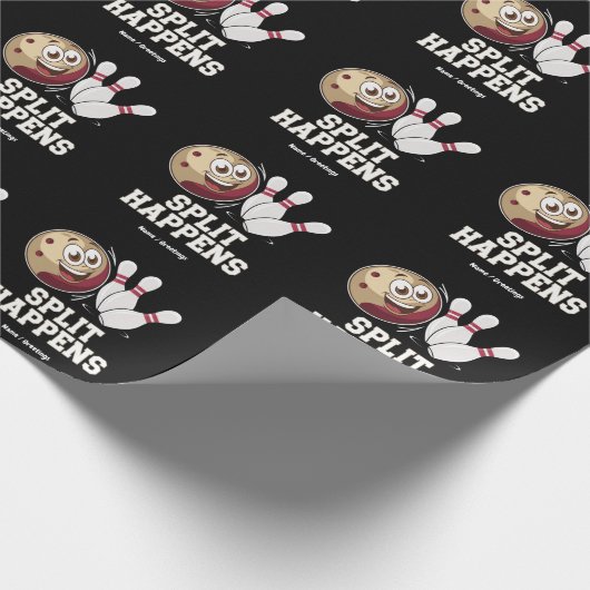 Bowling Shirt voor mannen en vrouwen Funny Split H Cadeaupapier (Hoek)
