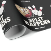 Bowling Shirt voor mannen en vrouwen Funny Split H Cadeaupapier (Rol Hoek)