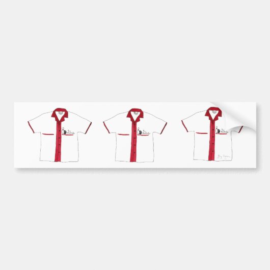 Bowling Shirten Bumpersticker (Voorkant)