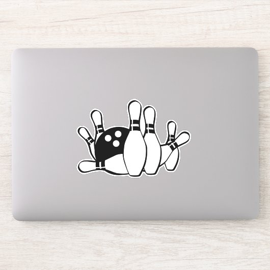Bowling Silhouet MET Bowling Pins en Bal Sticker (Computer)