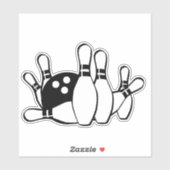 Bowling Silhouet MET Bowling Pins en Bal Sticker (Vel)