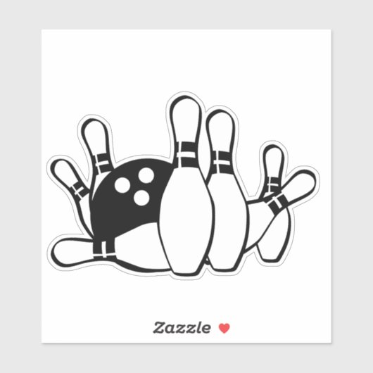 Bowling Silhouet MET Bowling Pins en Bal Sticker (Vel)
