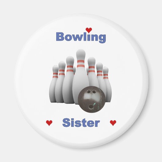 Bowling Sister Hearts Magneet (Voorkant)