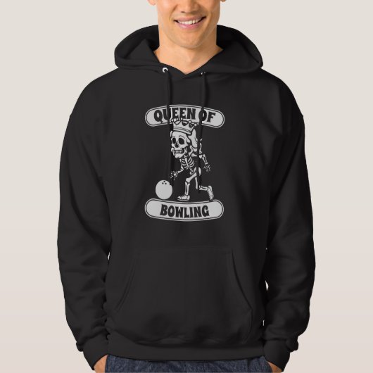 Bowling Skeleton Team League - Alley Bowler Queen Hoodie (Voorkant)