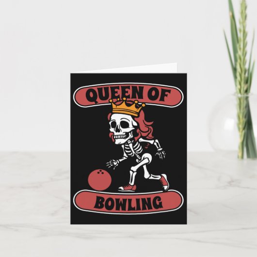 Bowling Skeleton Team League - Alley Bowler Queen Kaart (Voorkant)