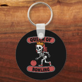 Bowling Skeleton Team League - Alley Bowler Queen Sleutelhanger (Voorkant)