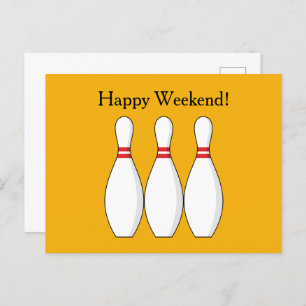 Bowling Skittle personaliseren Feestdagenkaart