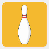 Bowling Skittle Vierkante Sticker (Voorkant)