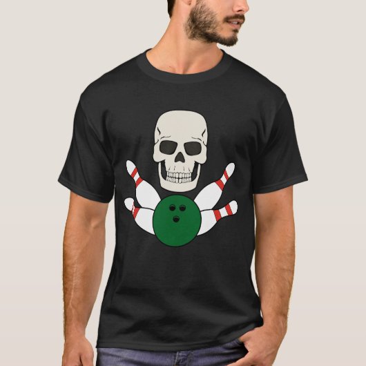 BOWLING SKULL T-shirt ontwerp voor mannen (Voorkant)