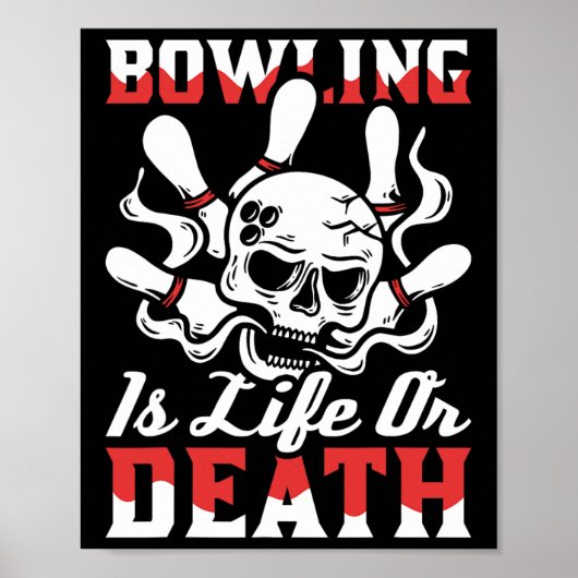 Bowling Skull Team - Alley League Bowler Poster (Voorkant)