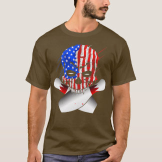 Bowling Skulls American Flag Skull T T-shirt
