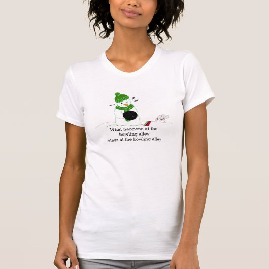 Bowling Sneeuwman met Spreuk T-shirt (Voorkant)