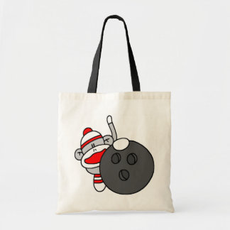 Bowling Sock Monkey Tote Bag