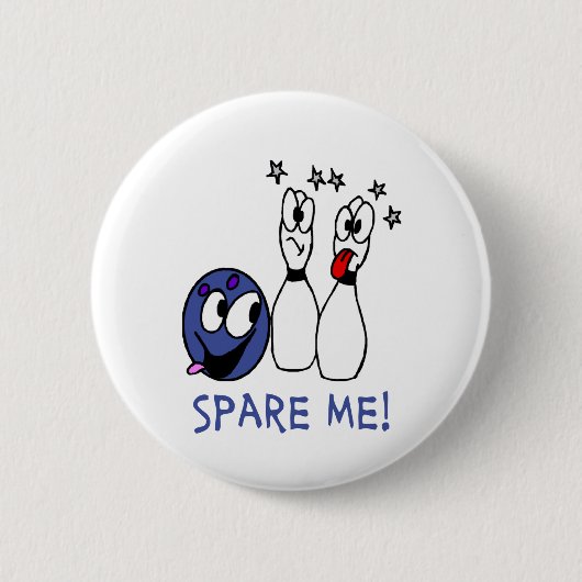 Bowling: Spare Me Ronde Button 5,7 Cm (Voorkant)