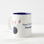 Bowling-spelden 10-pins Bowling Ball op maat Tweekleurige Koffiemok (Voorkant links)