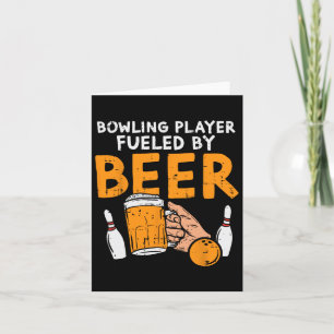 Bowling speler aangewakkerd grappige sport bowler kaart