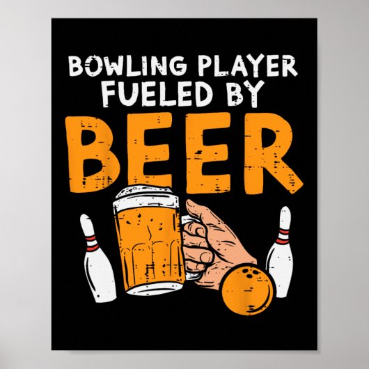Bowling speler aangewakkerd grappige sport bowler  poster (Voorkant)