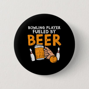 Bowling speler aangewakkerd grappige sport bowler  ronde button 5,7 cm