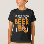 Bowling speler aangewakkerd grappige sport bowler  t-shirt (Voorkant)
