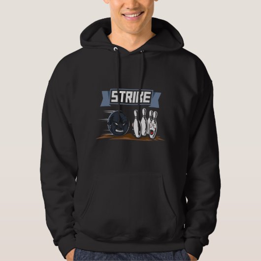 Bowling Speler Sport Ontwerp Hoodie (Voorkant)