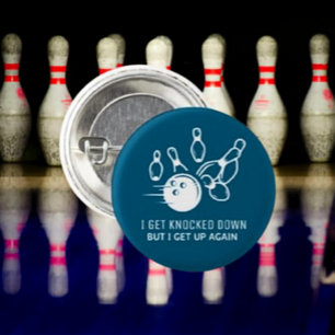 Bowling Spirit Knop – Ik word neergeslagen Ronde Button 3,2 Cm