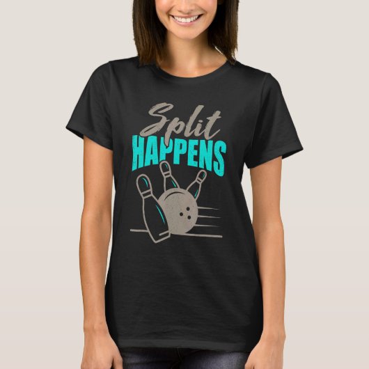 Bowling Split gebeurt bij Bowler met reserveband B T-shirt (Voorkant)