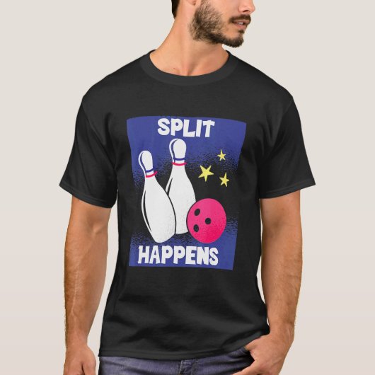 Bowling Split gebeurt bij Bowling Lover Bowler T-shirt (Voorkant)