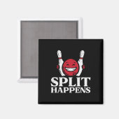 Bowling Split Gebeurt Grappige Humor Bowler Team M Magneet (Voorkant / Achterkant)