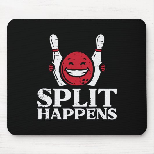 Bowling Split Gebeurt Grappige Humor Bowler Team M Muismat (Voorkant)