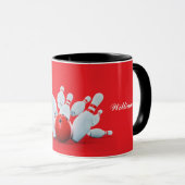 Bowling sport Ball and Pins strike! Mok (Voorkant rechts)