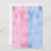 Bowling Sport Blauw en Roze Genderpartij Kaart (Achterkant)