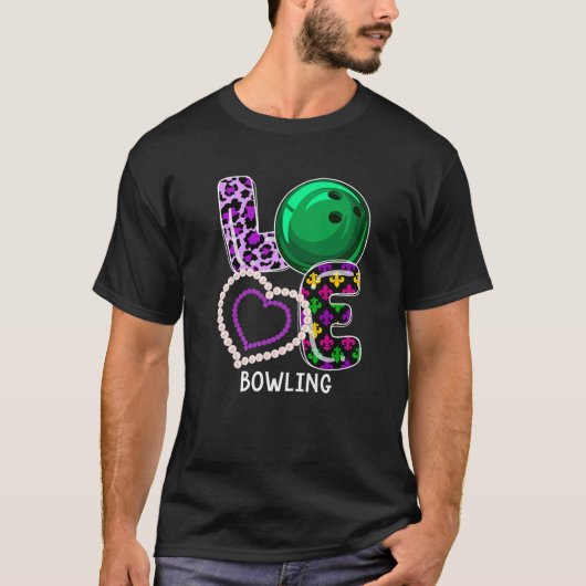 Bowling Sport Mardi Gras Funny Festival T-shirt (Voorkant)