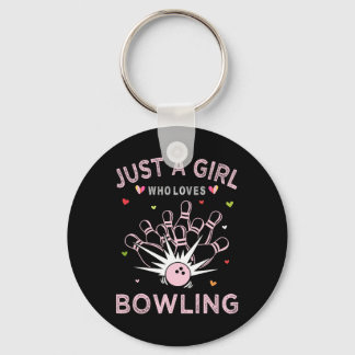 Bowling Sport T-shirt voor vrouwen, gewoon een mei Sleutelhanger