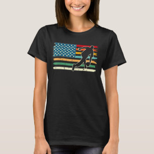 Bowling Sports Lover us Flag Retro Bowler T-shirt