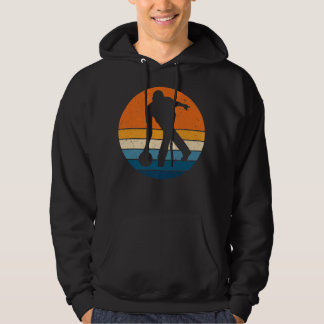 Bowling Sports, Retro  Sunset, Funny Bowler Hoodie