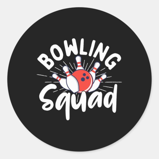 Bowling Squad - Bowler Bowling Ronde Sticker (Voorkant)
