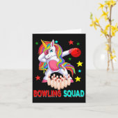 Bowling Squad Dabbing Unicorn Speler Team Kostuum Kaart (Gele Bloem)
