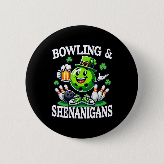 Bowling St. Patrick's Day-gedoe Bowler Grappig  Ronde Button 5,7 Cm (Voorkant)