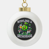 Bowling St. Patrick's Day-gekte Keramische Bal Ornament (Voorkant)