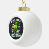 Bowling St. Patrick's Day-gekte Keramische Bal Ornament (Rechts)