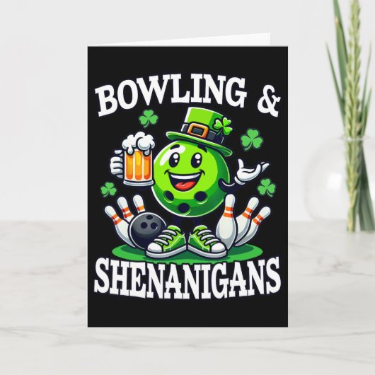 Bowling St. Patrick's Day-grapjes Bowler Grappig Kaart (Voorkant)