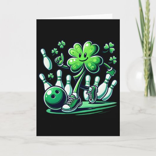 Bowling St. Patrick's Day Jongens Kinderen Klaver Kaart (Voorkant)