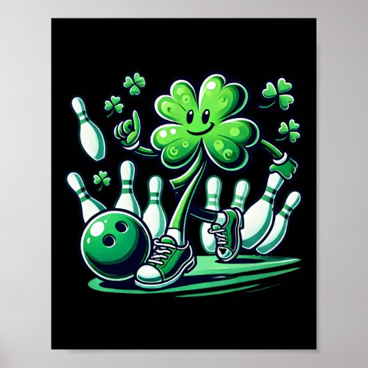 Bowling St. Patrick's Day Jongens Kinderen Shamroc Poster (Voorkant)