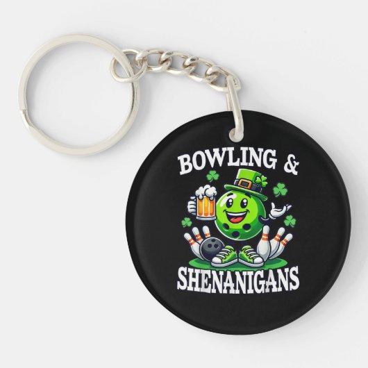 Bowling St. Patrick's Day Streken Sleutelhanger (Voorkant)