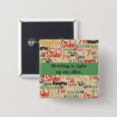 Bowling staat op mijn Alley Vierkante Button 5,1 Cm (Voorkant /achterkant)
