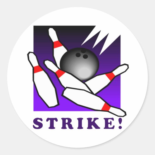 Bowling: STAKEN! Ronde Sticker (Voorkant)