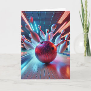Bowling staking voor verjaardag kaart