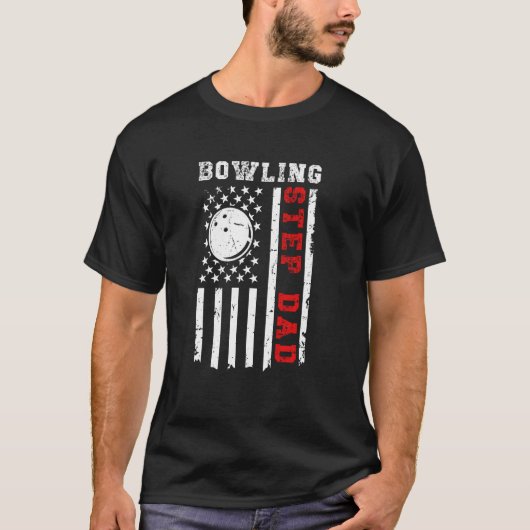 Bowling stiefvader van een Bowler stiefvader Ameri T-shirt (Voorkant)